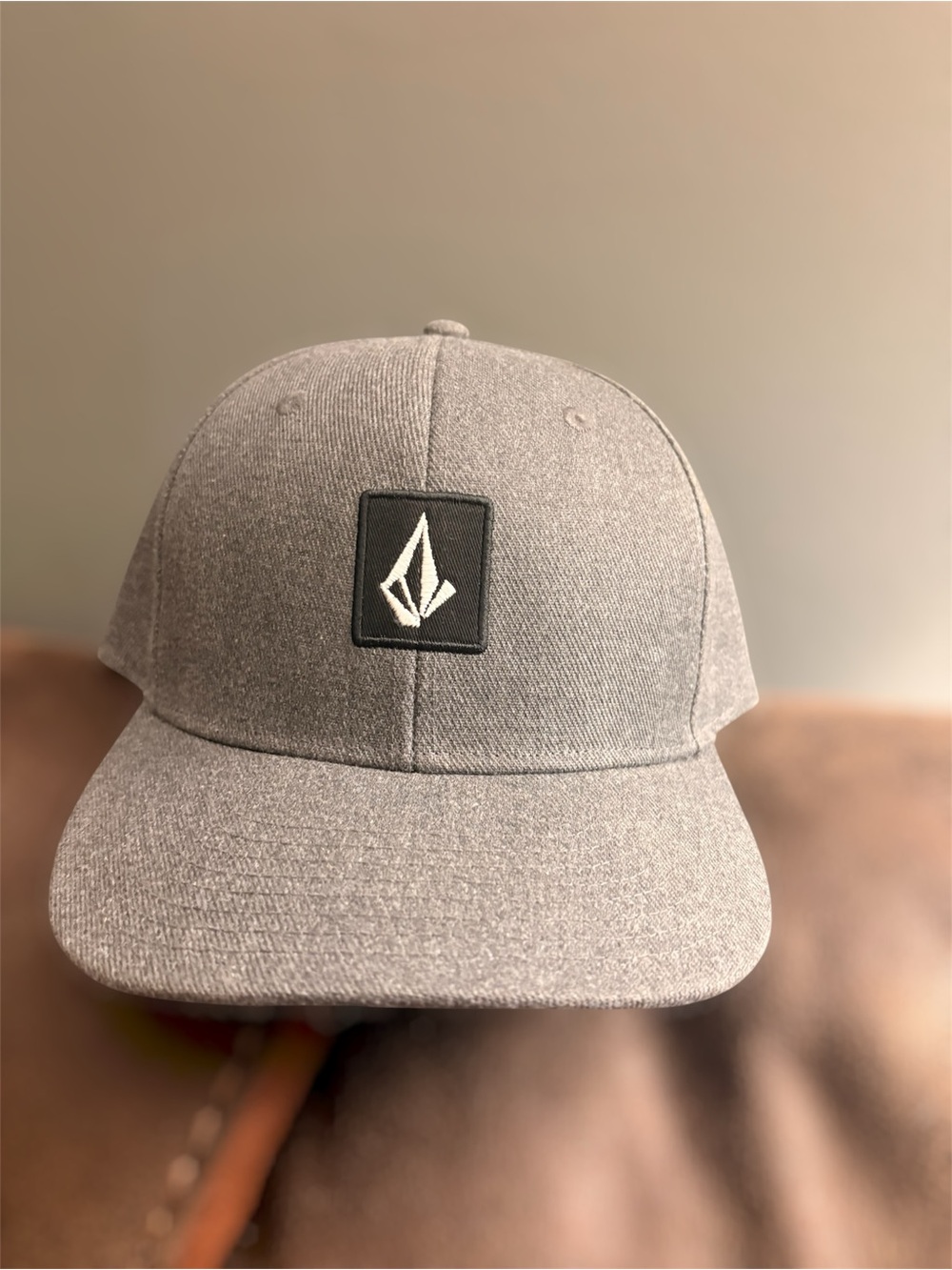 Volcom Gray Snapback Hat with Distinct Geometric Logo